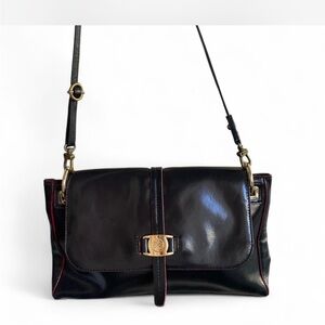 ANTONIO MELANI Black Crossbody Bag with Gold Accents